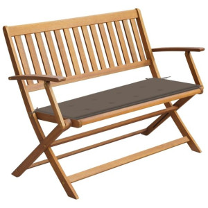 Ławka ogrodowa z poduszką, 120 cm, lite drewno akacjowe