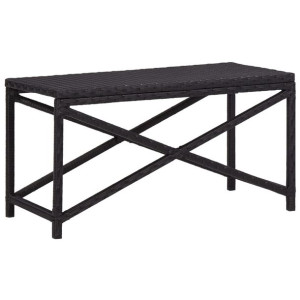 Ławka ogrodowa, 80 cm, polirattan, czarna