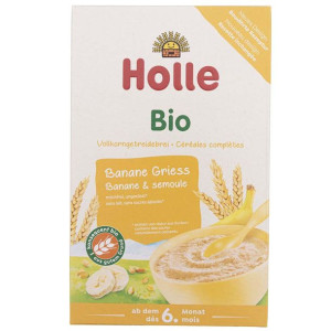 Holle Kaszka pełnoziarnista pszenna z bananem po 6 miesiącu - 250 g