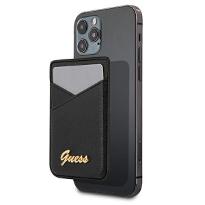 Kieszeń na karty Guess Wallet Card Slot GUWMSSASLBK MagSafe Saffiano czarny