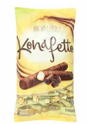 Konafetto Bianco 1kg Rurki 1000g Roshen