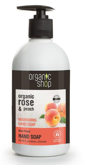 Organic Shop Organic Rose & Peach Nourishing Hand Soap odżywcze mydło do rą