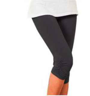 Legginsy damskie 3/4 ze ściągaczem rybaczki L CZARNY