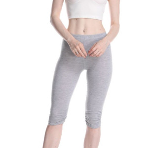 Legginsy damskie 3/4 ze ściągaczem rybaczki SZARY XXL