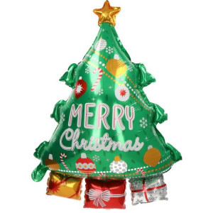 Balon 24"choinka Merry Christmas Z Prezentami