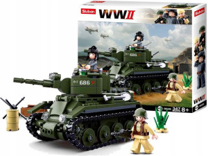 SLUBAN Klocki CZOŁG T-34 RUDY Szybkobieżny 347el