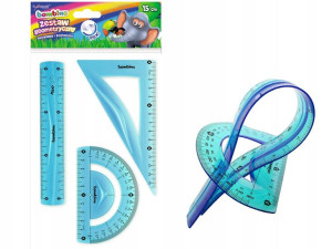 BAMBINO Zestaw GEOMETRYCZNY Linijka 15 cm FLEXI