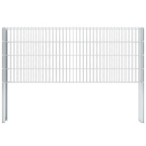 Ogrodzenie gabionowe 2D, stal, 2,008x0,83 m, 2 m, srebrne