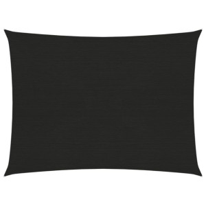 Żagiel przeciwsłoneczny, 160 g/m², czarny, 3x4 m, HDPE