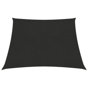 Żagiel przeciwsłoneczny, 160 g/m², czarny, 3/4x2 m, HDPE