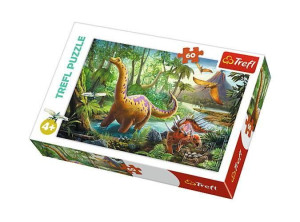 Duże Puzzle 60 Elementów Wędrówka Dinozaurów dla Dzieci TREFL