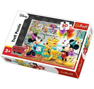 Puzzle 30 Elementów Miki Minnie i Pluto na Urodzinach TREFL