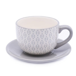 Filiżanka ze spodkiem ceramiczna Trójkąt 320 ml