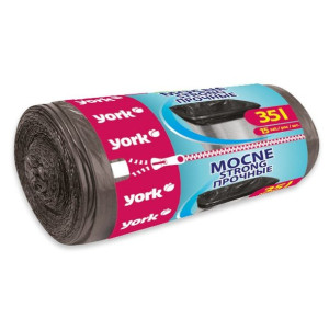 Worki na śmieci bardzo mocne York 35 l / 15 sztuk