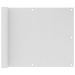 Parawan balkonowy, biały, 75x500 cm, HDPE