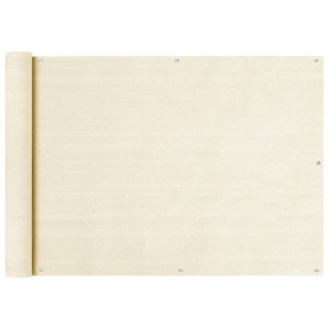 Parawan balkonowy, kremowy, 75x300 cm, HDPE