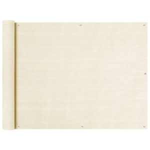 Parawan balkonowy, kremowy, 90x400 cm, HDPE
