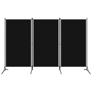 Parawan 3-panelowy, czarny, 260 x 180 cm