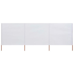 Parawan 3-skrzydłowy z tkaniny, 400x80 cm, piaskowy biały