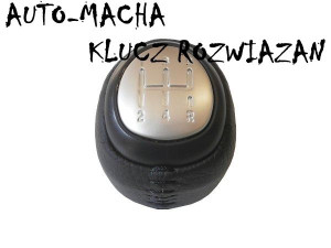 Saab 9-3 03-12 gałka zmiany biegów 5B CZARNA EKOSKORA
