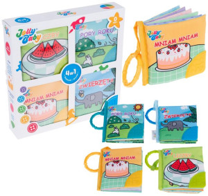 JOLLY BABY Książeczki Sensoryczne Gryzaki 4w1