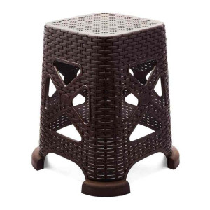 Taboret duży kuchenny Rattan 40 x 46 cm brązowy