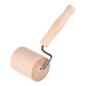 Wałek do ciasta blachy drewno z uchwytem 7 cm