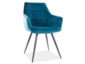 Krzesło LILIA VELVET turkus aksamitne SIGNAL