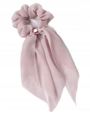Gumka do włosów frotka apaszka scrunchies pudrowy