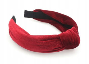 Opaska Do Włosów Turban Szeroka Supeł Węzeł Bordo