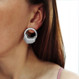 Kolczyki Przy Uchu Glam Rings Koła Grube K1466