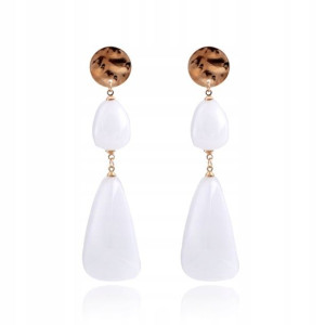 Kolczyki kamień tribal wiszące długie boho K1044B
