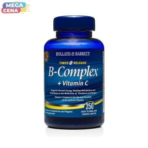 H&B Witamina B Complex z Witaminą C o przedłużonym uwalnianiu 250 Kapletek