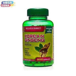 H&B Żeń-szeń Koreański 500 mg Produkt Wegański 200 Kapsułek