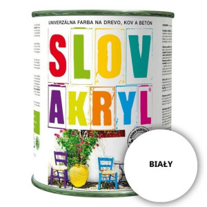 Slovakryl - Farba akrylowa do drewna, metalu i betonu - BIAŁY; 5 L