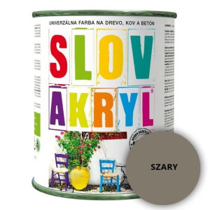 Slovakryl - Farba akrylowa do drewna, metalu i betonu - SZARY; 5 L