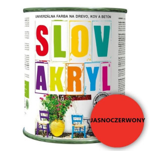 Slovakryl - Farba akrylowa do drewna, metalu i betonu - JASNOCZERWONY; 5 L