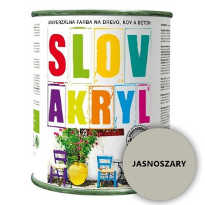 Slovakryl - Farba akrylowa do drewna, metalu i betonu - JASNOSZARY; 5 L