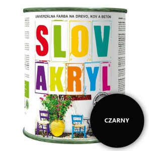 Slovakryl - Farba akrylowa do drewna, metalu i betonu - CZARNY; 5 L