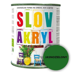 Slovakryl - Farba akrylowa do drewna, metalu i betonu - JASNOZIELONY; 5 L