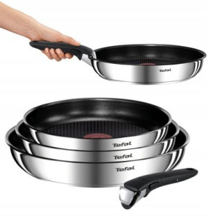 ZESTAW Patelnie TEFAL 3 sztuki + rączka INDUKCJA