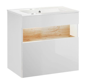 Szafka z umywalką Monako 4S 60 cm - Biały połysk