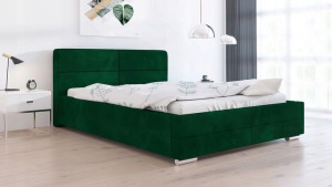 Łóżko Tapicerowane Zieleń 180 Velvet Welur BETI 3 - materiał z grupy 1