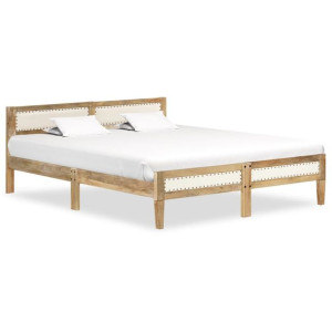 Rama łóżka z litego drewna mango, 140 cm
