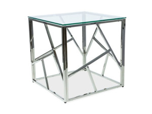 Ława ESCADA B 55x55 srebrna, szklana, SIGNAL