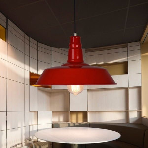 Lampa Loft Industrial 36cm Czerwona