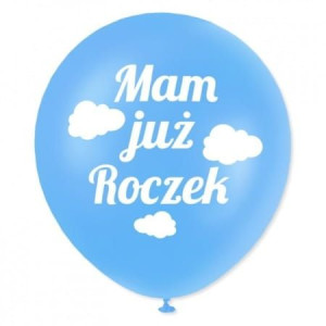 Balon Lateksowy 12"mam Już Roczek Niebieski 100szt
