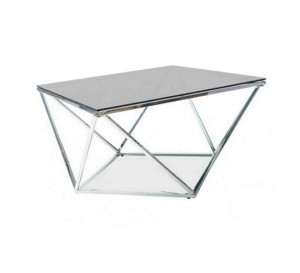 Ława SILVER A 80x80 srebrna, szklana, SIGNAL