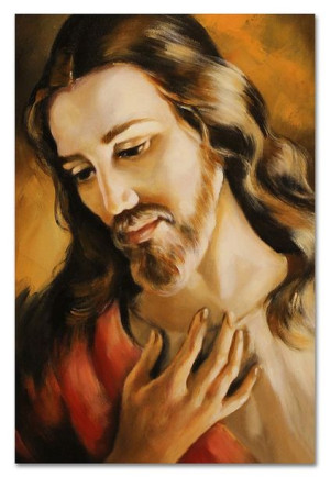 Obraz z Jezusem Chrystusem 60x90cm obraz ręcznie malowany na płótnie
