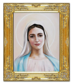 Obraz Matki Boskiej 54x64cm obraz ręcznie malowany na płótnie